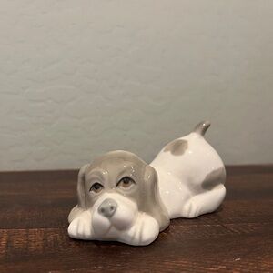 Lladró style “Sleepy Puppy” Vintage Porcelain Sculpture